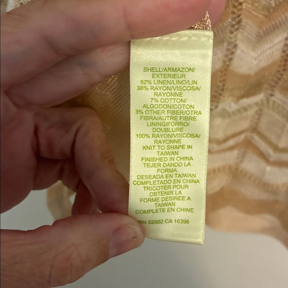 Sigrid Olsen Linen Blend Top Knit Tank Top Missoni Like Print - Picture 5 of 5